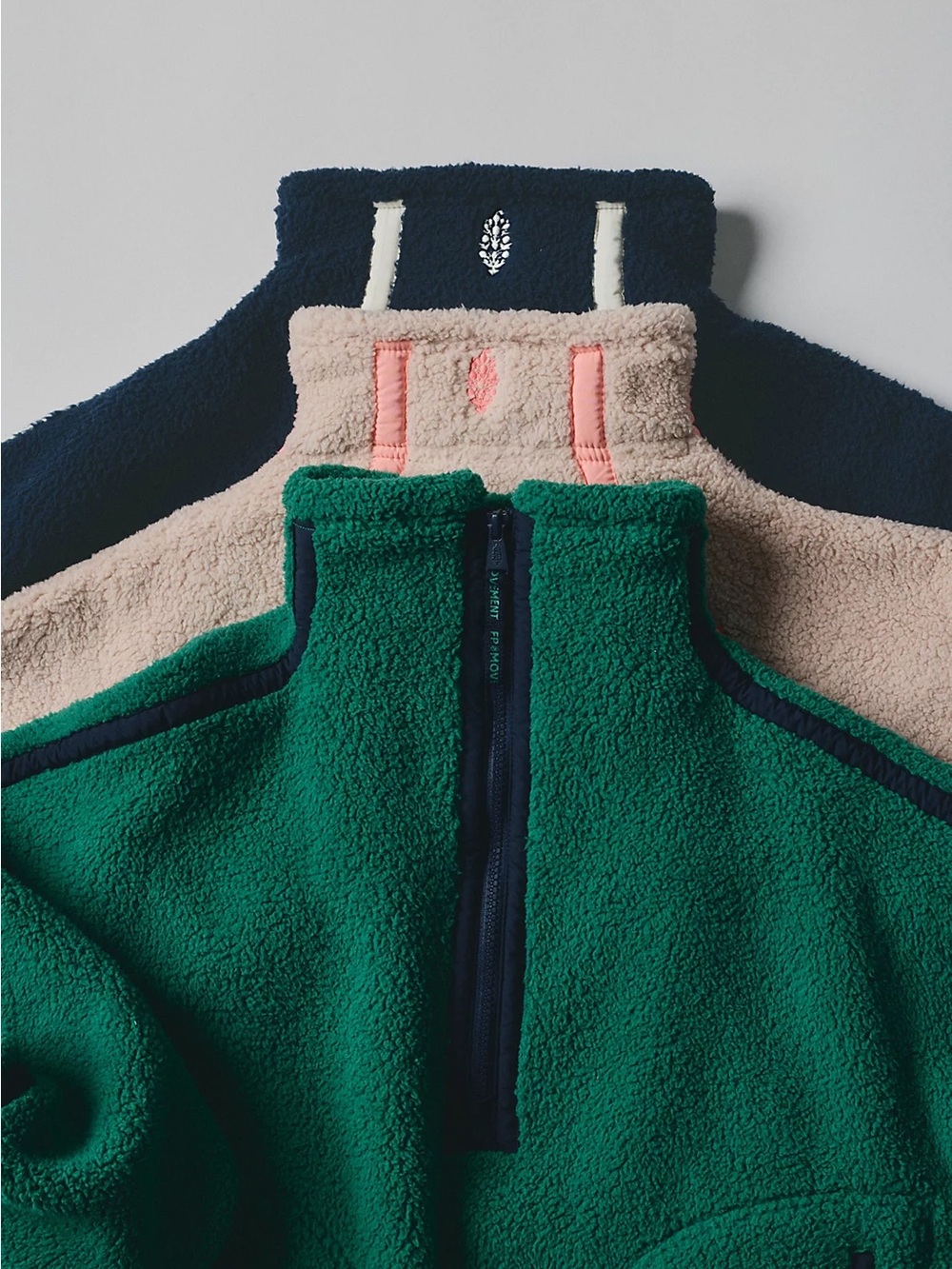 FREE PEOPLE Movement Mountain High Half Zip Fleece S Green Glow